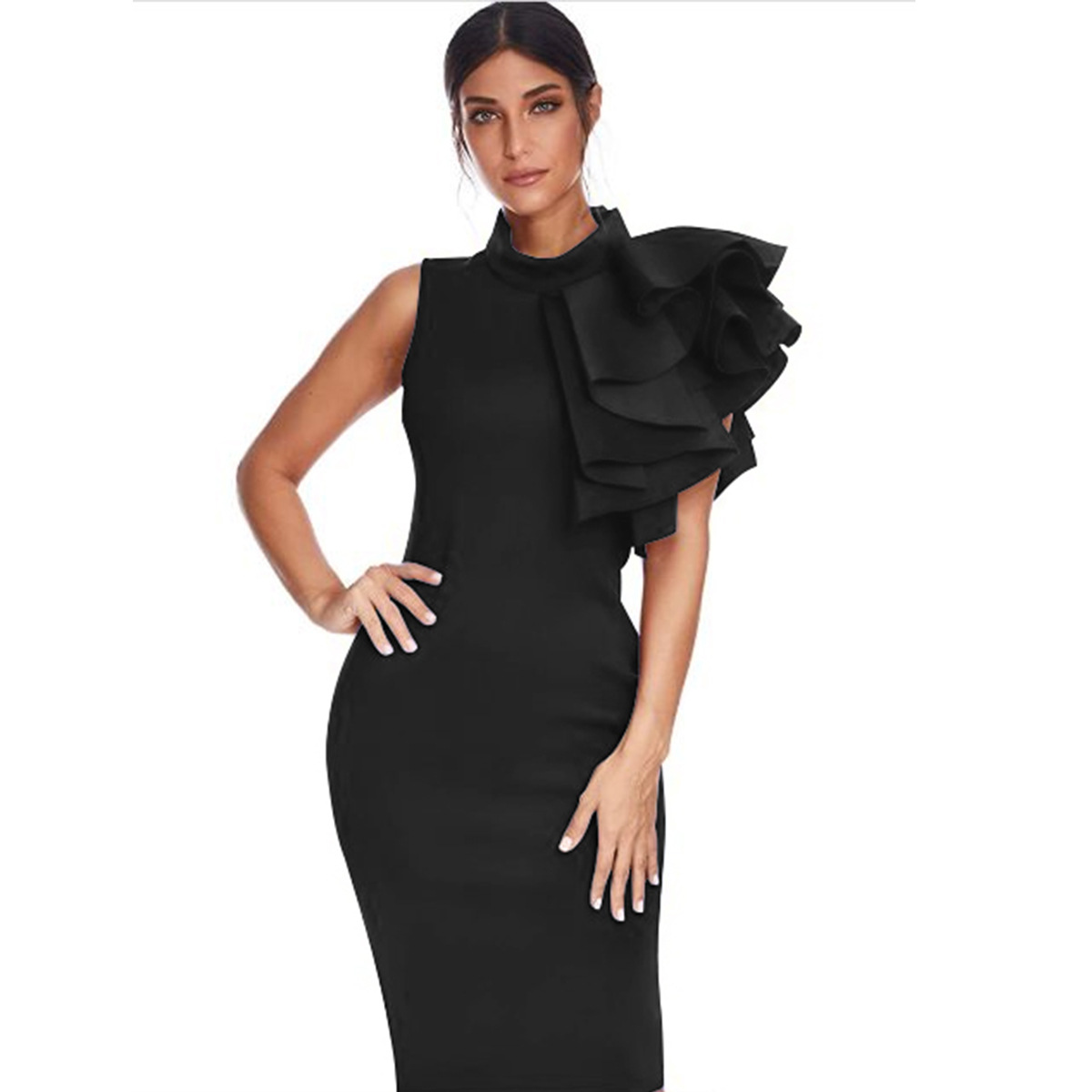 Sleeveless High Neck Bodycon Dress Elegant Party Wear Womens Fashion for Events Wholesale Available