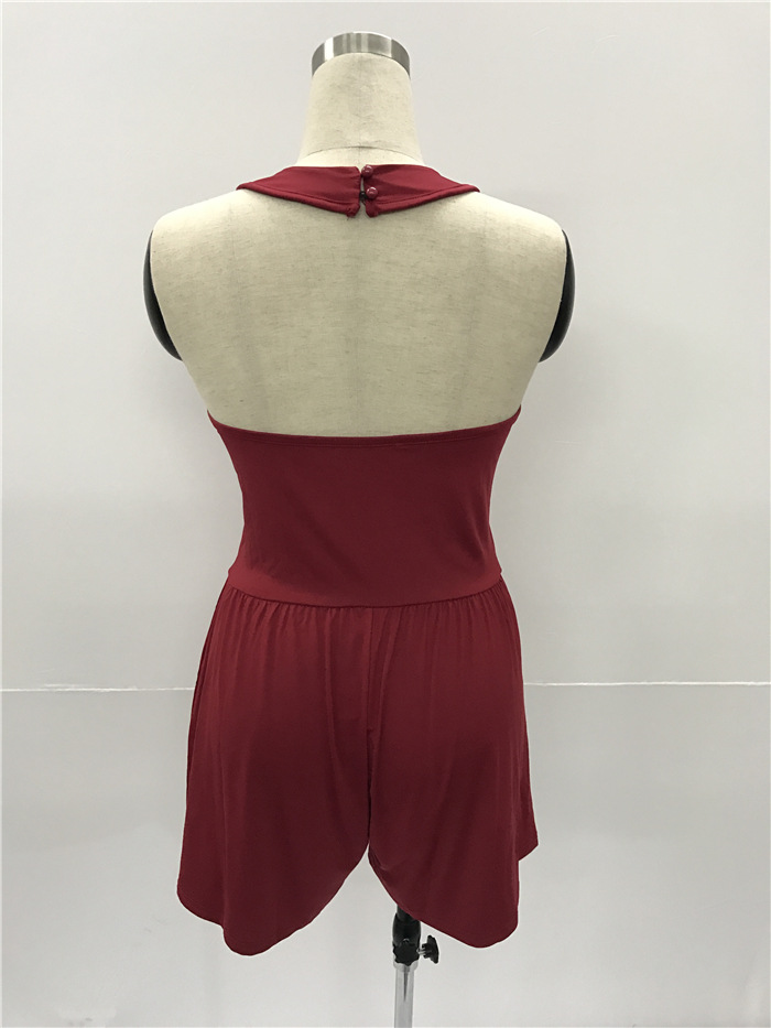 Loose Fit Backless Jumpsuit Sexy Hollow Out Design Lace Up Detail Casual Style Perfect for Autumn Wear Wholesale