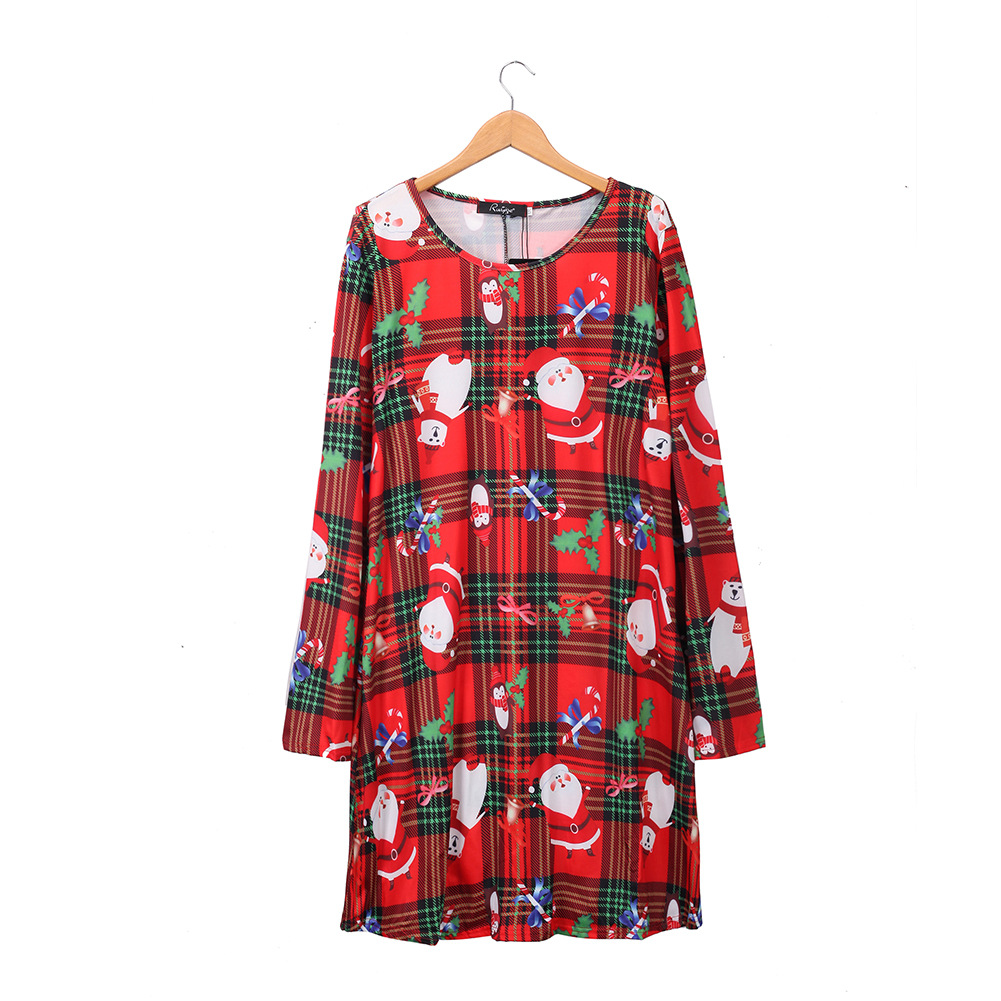 Womens A Line Dress Long Sleeve Floral Print Autumn Winter Style Perfect for Christmas Celebrations Wholesale