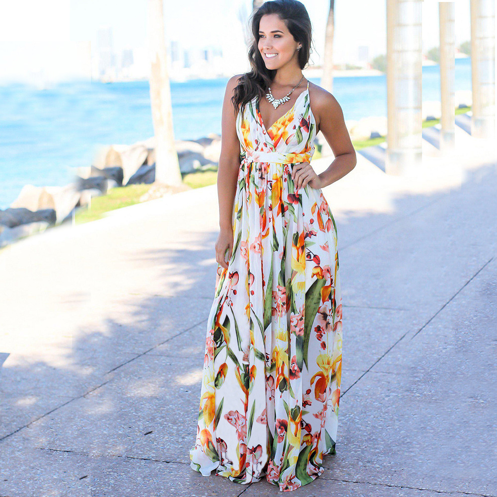 Summer Womens Beach Dress Sleeveless Backless Casual Style Lightweight Fabric Perfect for Vacation Wholesale