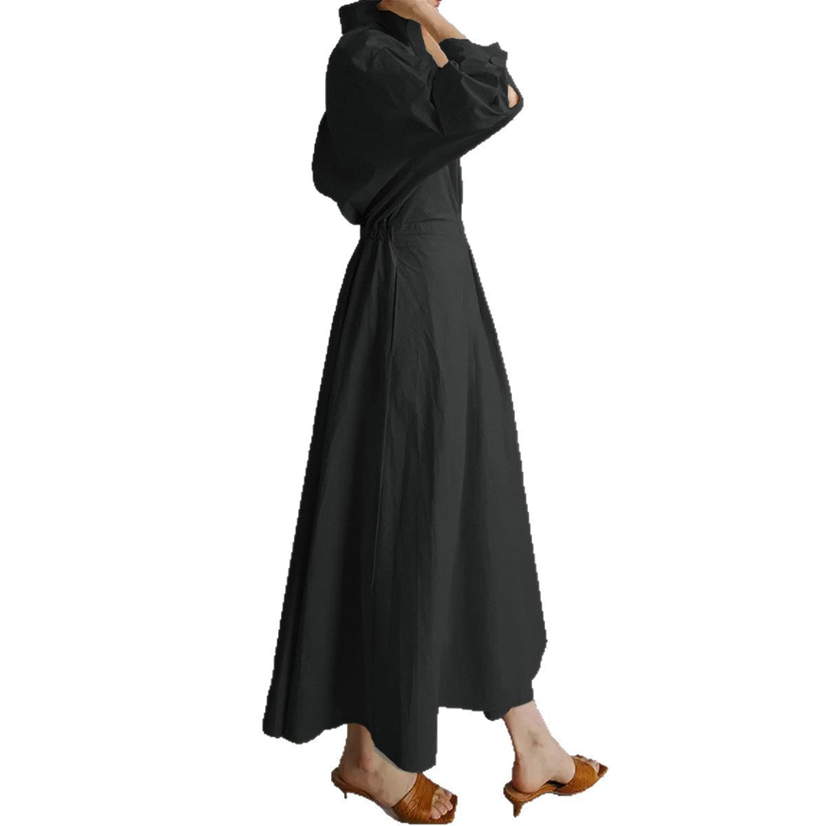European and American Casual Style High end Long Sleeve Cardigan Long Dress for Women Autumn and Winter
