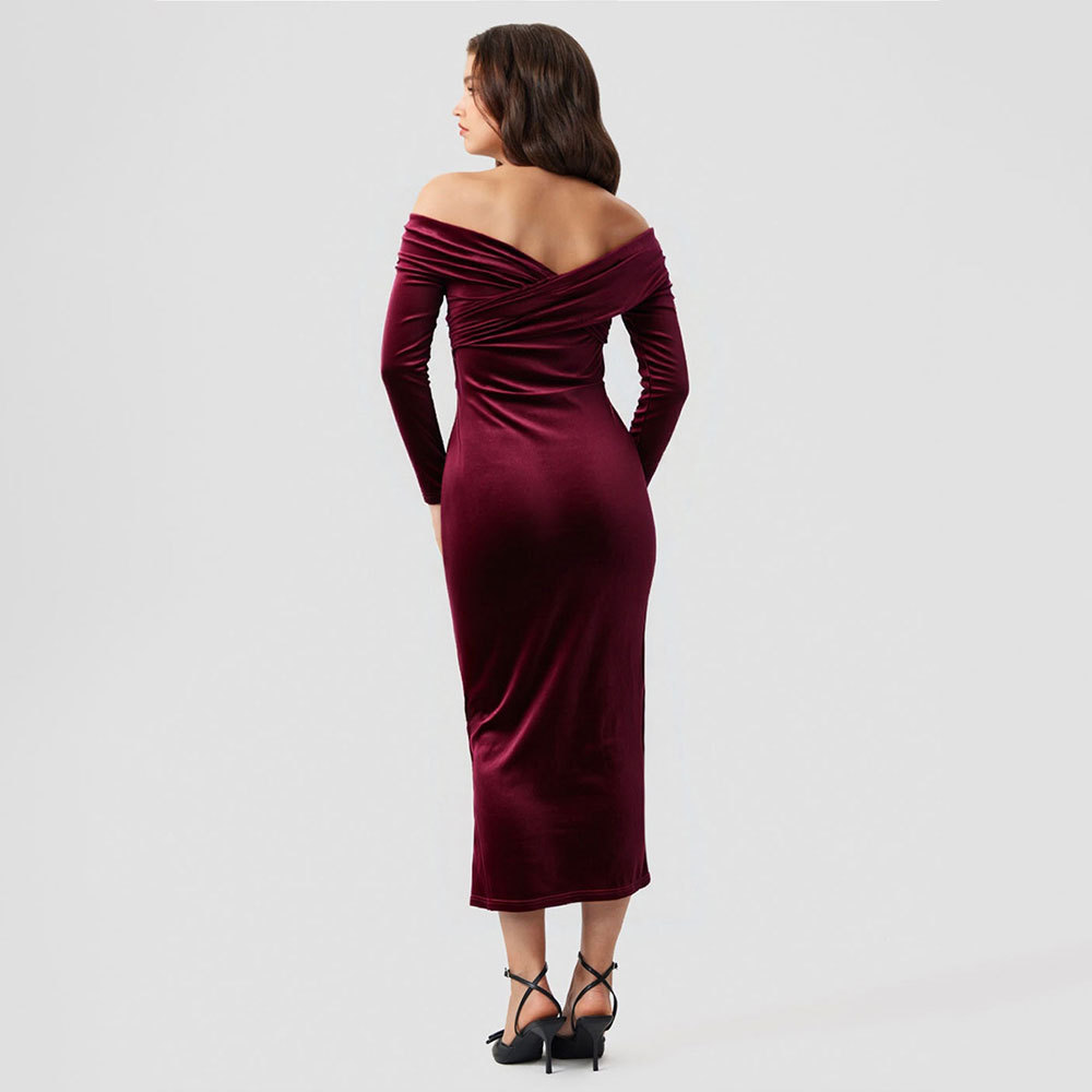 Women's Slim Fit V-Neck Maxi Bodycon Dress