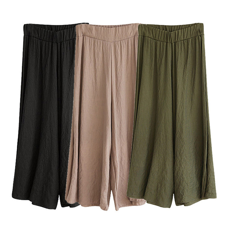 Plus Size Loose Wide Leg Pants Lightweight Cotton Linen Blend Casual Style Versatile for Summer Wholesale Available