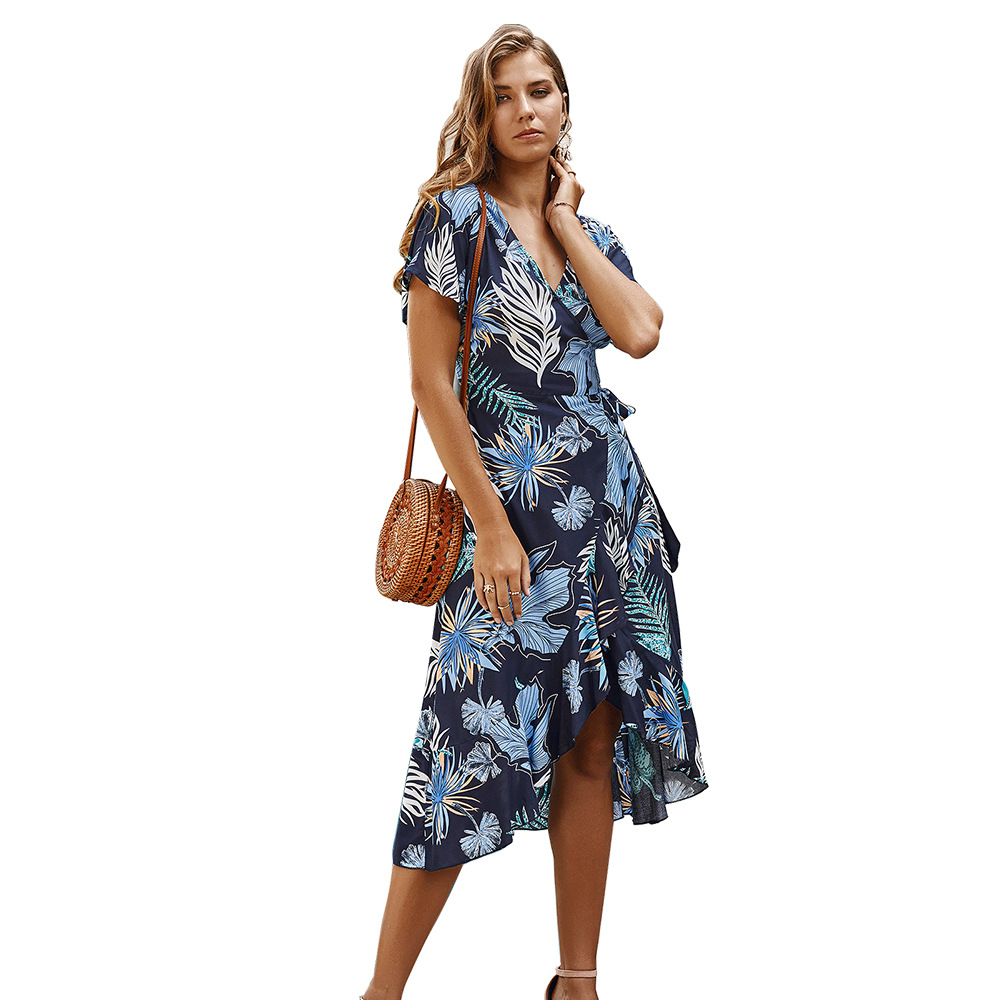 Floral Print Vacation Dress Original Design Spring Summer Style Comfortable Fit Wholesale Available