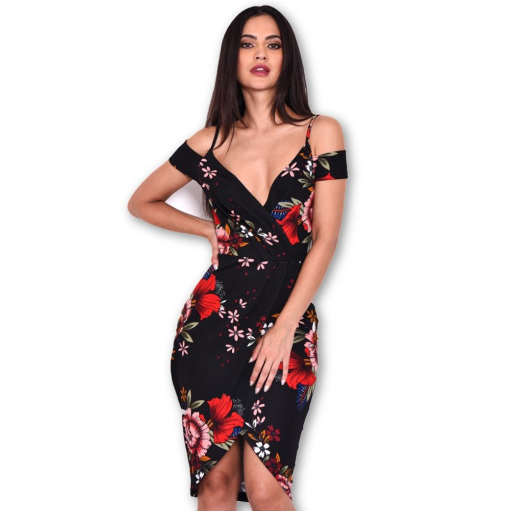 Floral Midi Dress Sleeveless Bodycon Fit Waist Defining Casual Summer Wear Wholesale Available