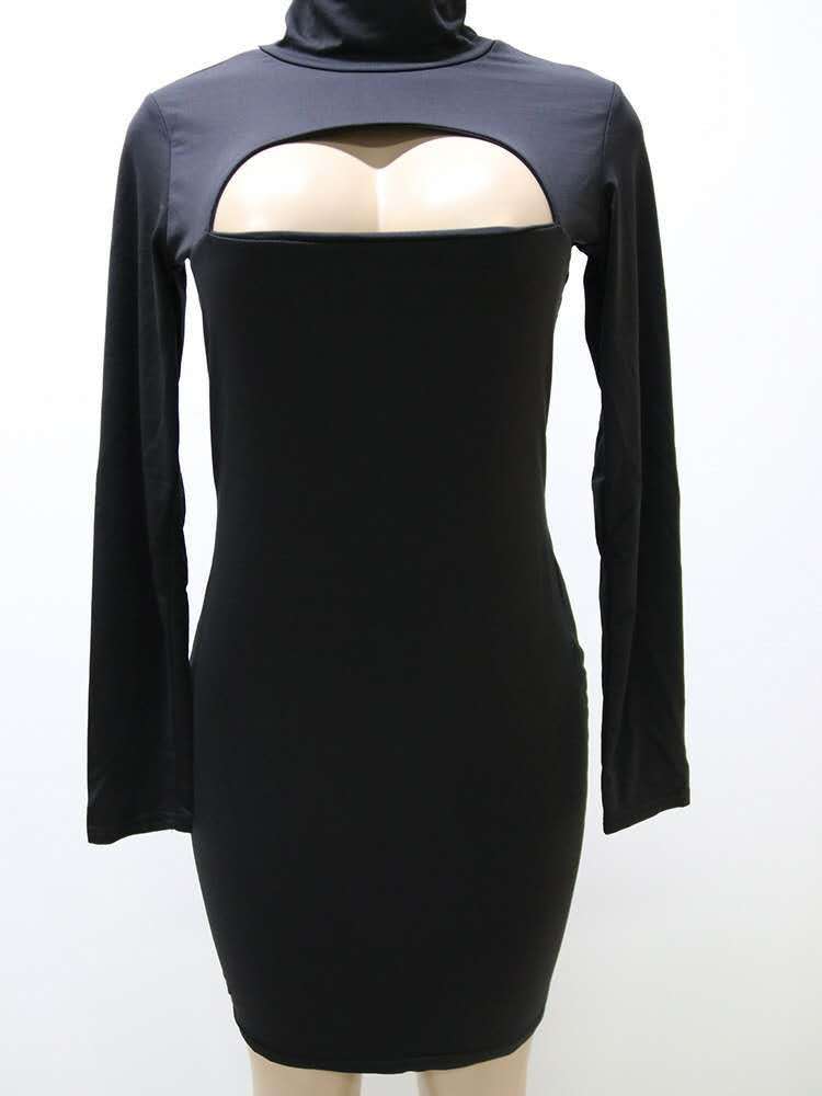 Bodycon Pencil Dress Sexy Hollow Out Design Long Sleeve Slim Fit Perfect for Nightclubs and Parties Wholesale