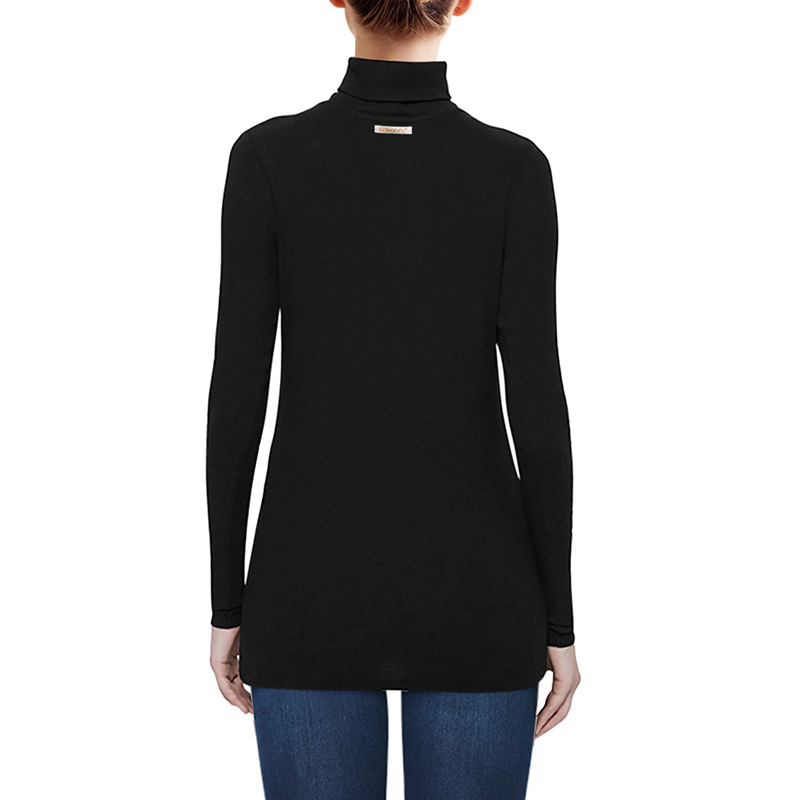 Womens Long Sleeve Turtleneck Bodycon T Shirt Stretch Cotton Comfortable Fit Chic Style Autumn Winter Fashion