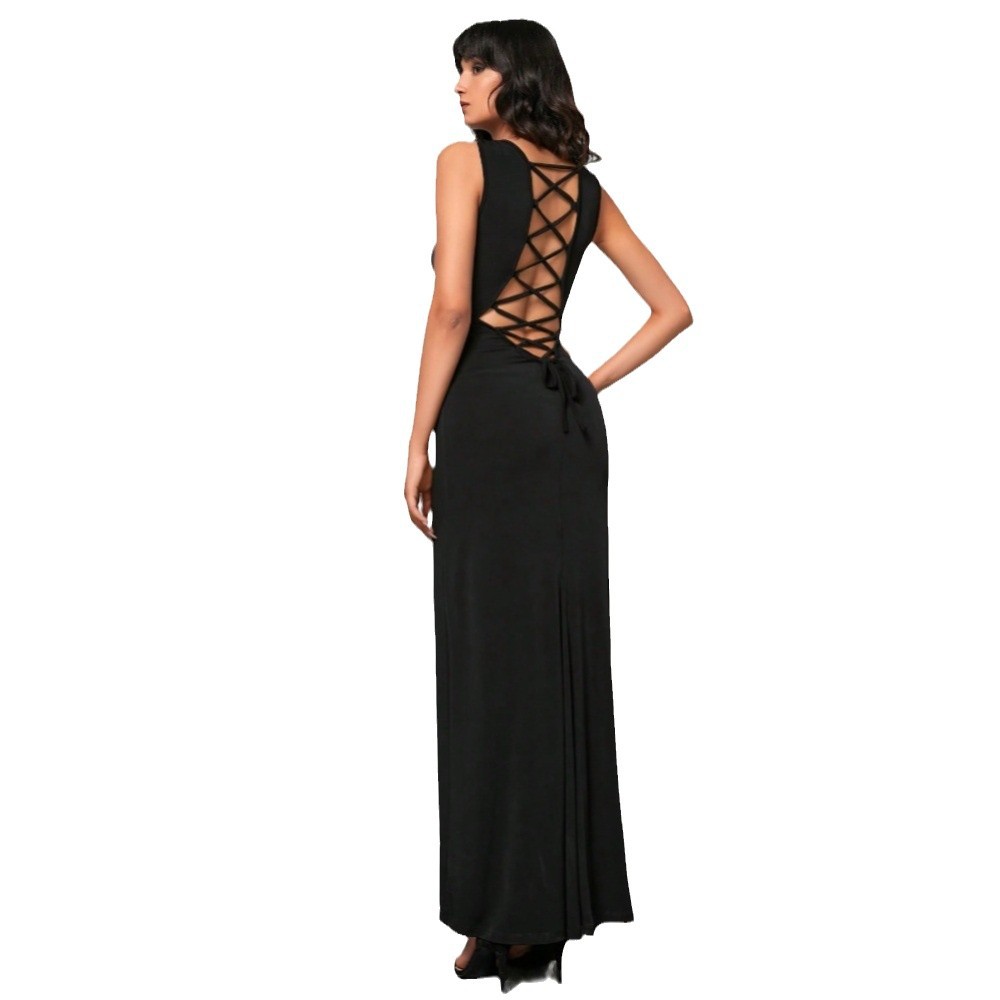 Hot Selling Cross Border Women's Dress Spring Summer Pure Desire Sexy Backless Design High Waist Long Skirt