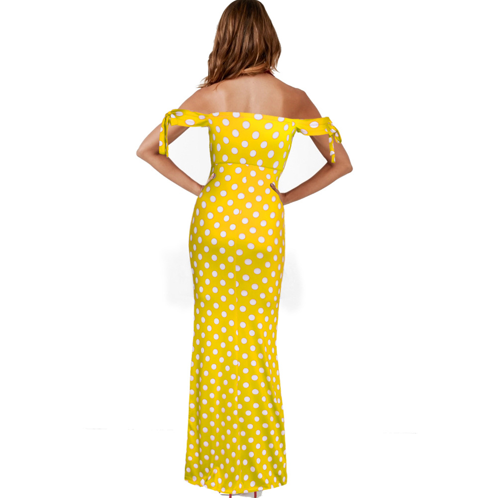 Polka Dot Dress Slim Fit Strapless Floral Print Summer Fashion for Women Wholesale Available