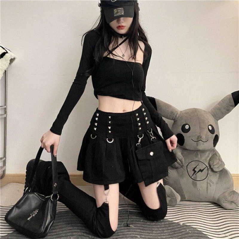 Ripped Denim Pleated Skirt Unique Design Removable Style Summer Fashion Casual Wear Wholesale Available