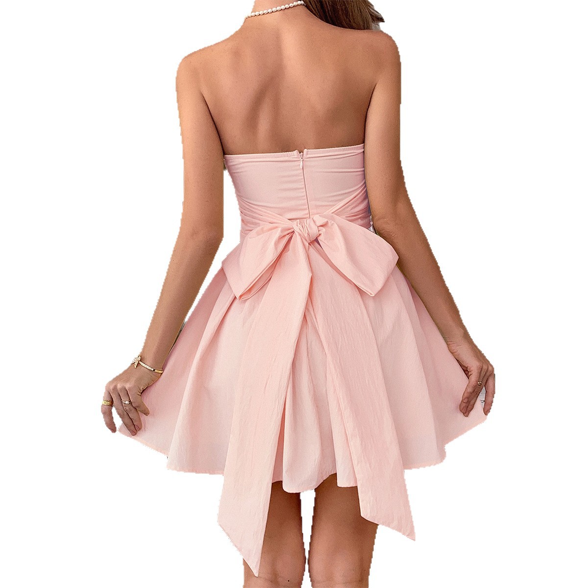 European and American Market Elegant Strapless Dress — Chic Design, Comfortable Fit, Versatile Style — Spring Summer Collectio