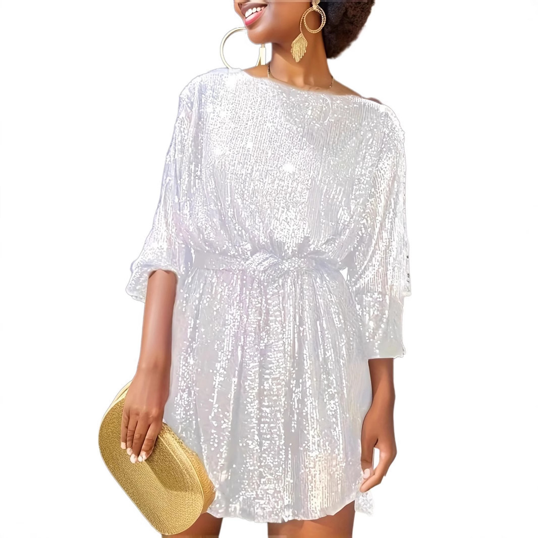 European and American Market Fashion Sequin Dress — Sparkling, Elegant, Party Wear — Perfect for Festivals and Celebrations —