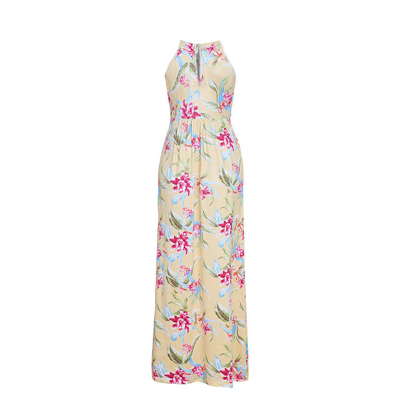 Sleeveless V Neck Floral Maxi Dress Summer Style Elegant Design Comfortable Fabric Perfect for Casual or Formal