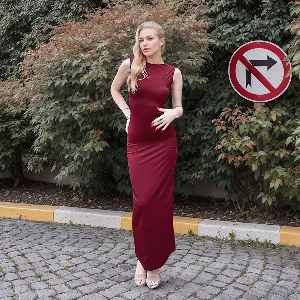 Summer Sexy Tight Backless Hollow Design Long Dress for Women