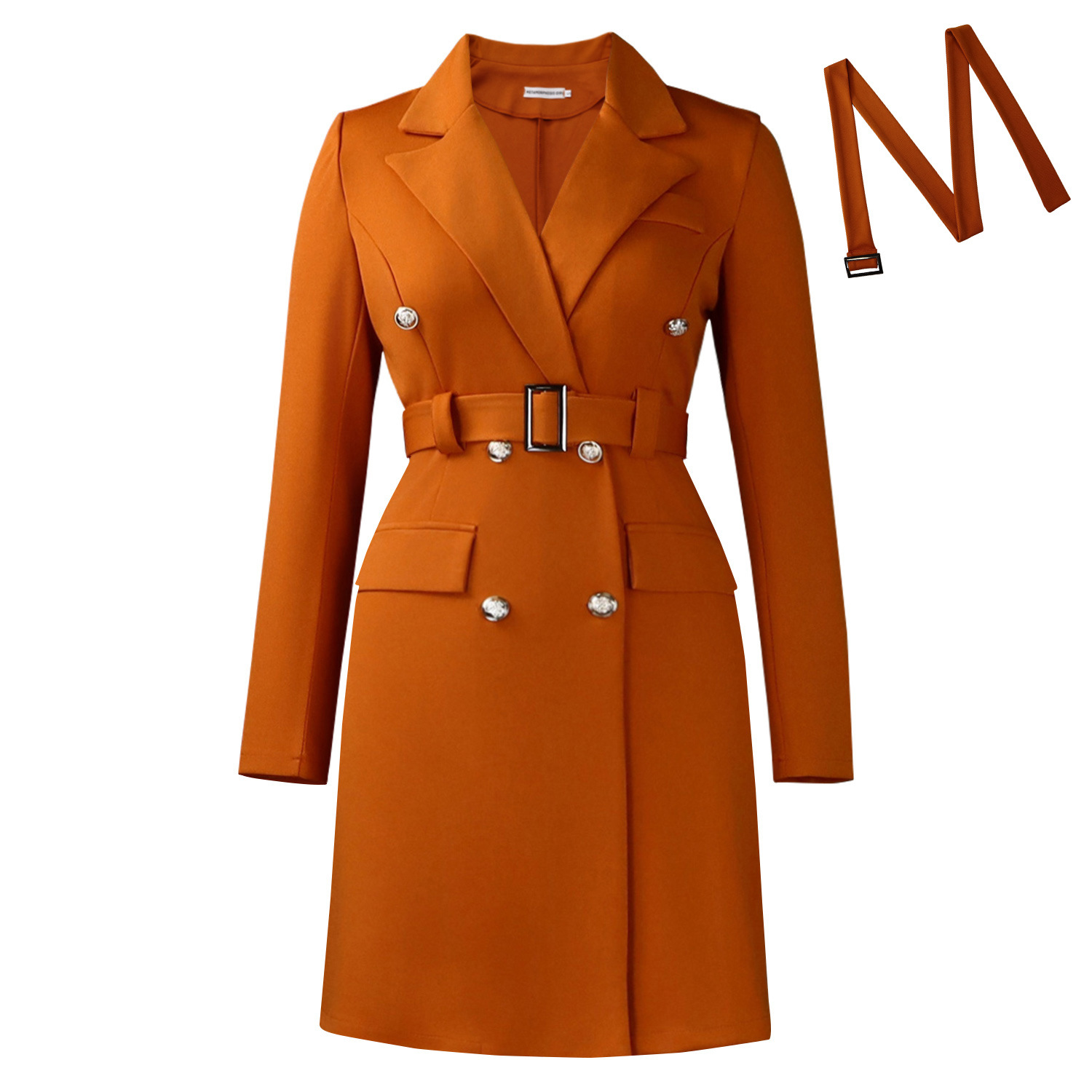 Elegant Long Sleeve Bodycon Blazer Dress for Autumn and Winter, Double Breasted, Solid Color, Perfect for Commuting, European