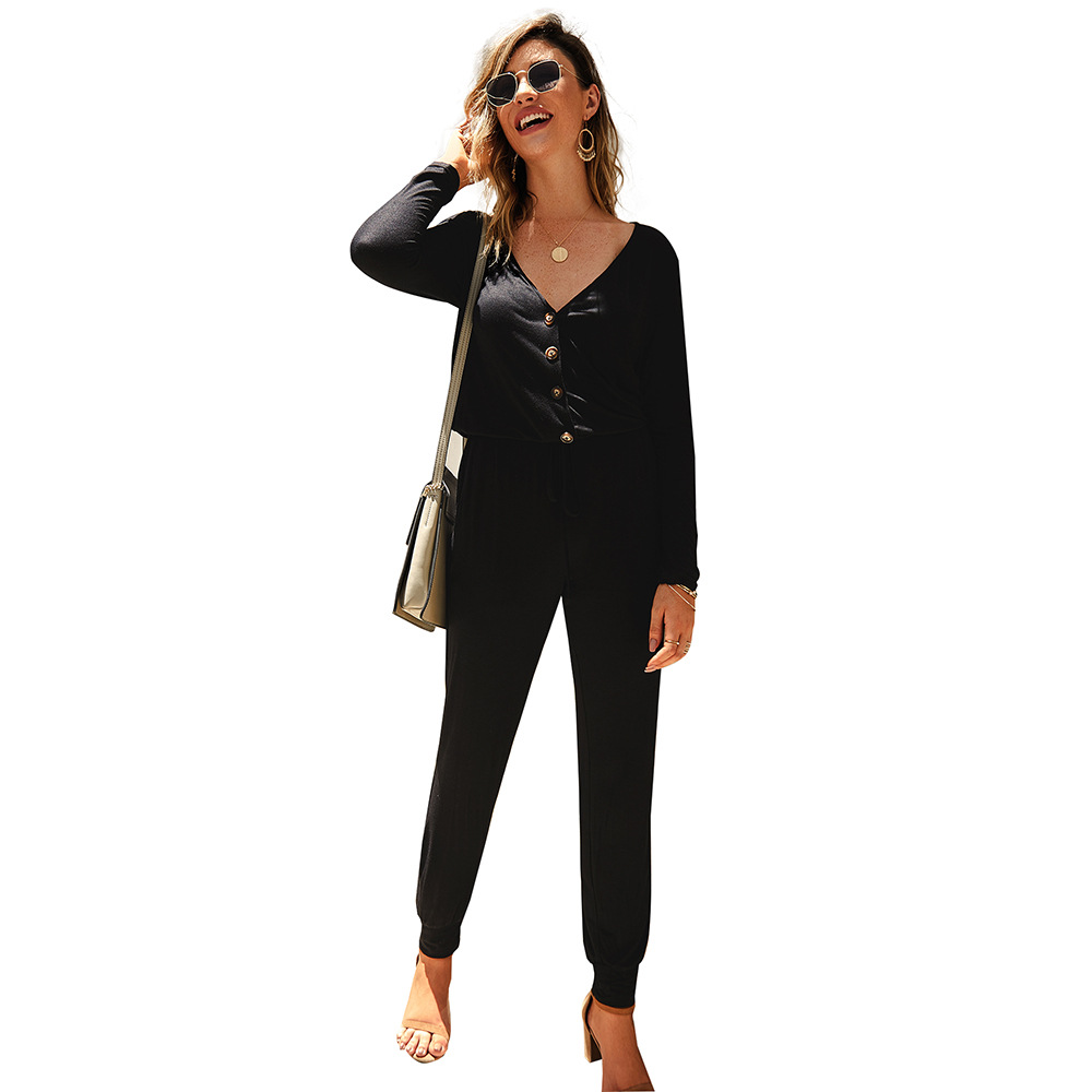 Womens Casual Jumpsuit Solid Color Comfortable Fit Autumn Winter Style Wholesale Available customizable