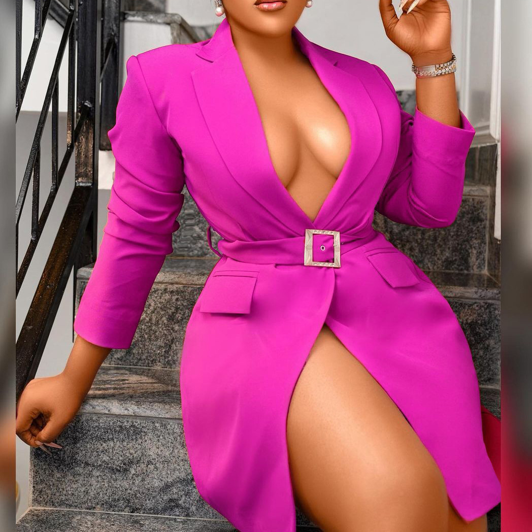 Plus Size Women's Business Suit Dress — Bodycon Fit, Elegant Design, Versatile Style — Spring Fall Wear — Wholesale Available