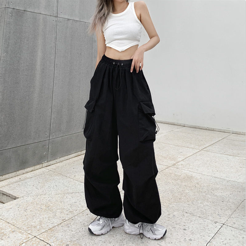 Vintage American Style Streetwear Cargo Pants Loose Fit Versatile Wide Leg Casual Chic Perfect for Everyday Wear