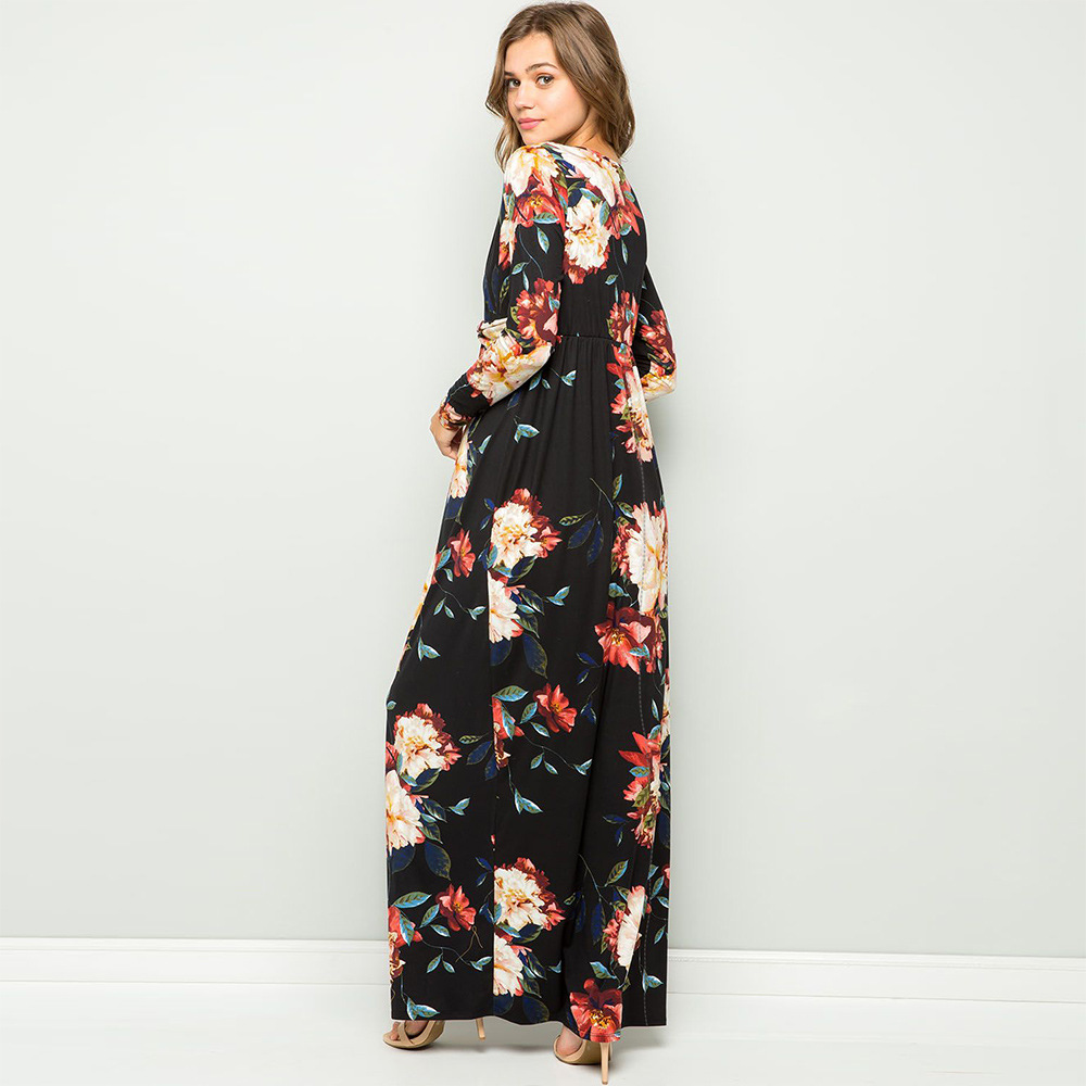 Fashionable Long Sleeve Printed Dress for Women Autumn Winter Style Perfect for Casual Outings Wholesale Available