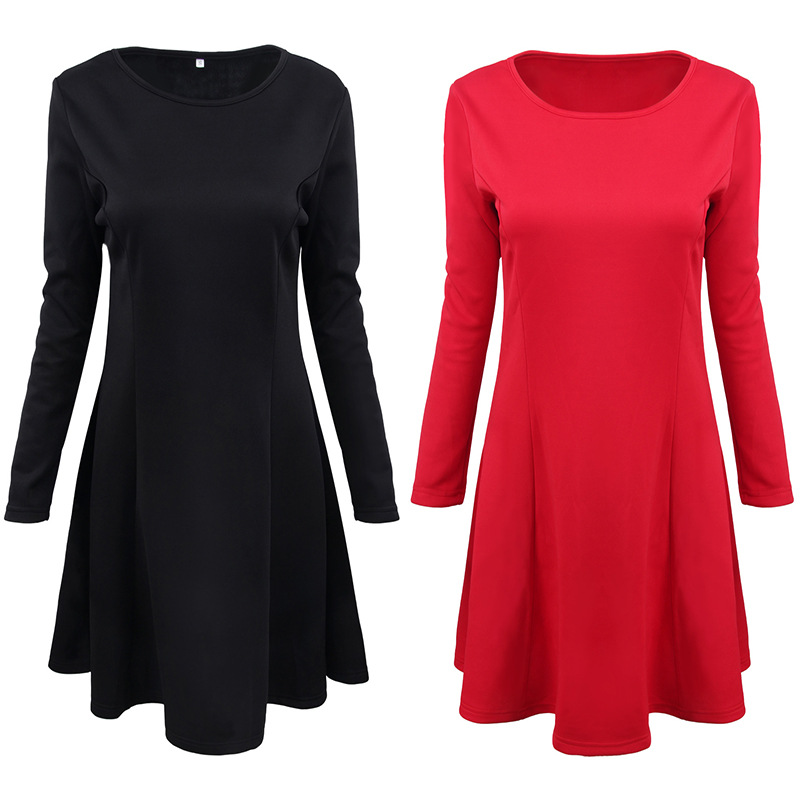 Womens A Line Dress Solid Color Mid Length Elegant Design Spring Fashion for Casual or Formal Occasions Wholesale