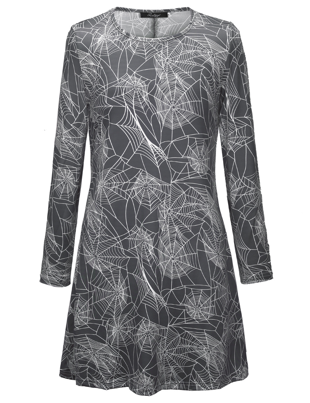 Womens Christmas Dress Long Sleeve Skull and Pumpkin Print Autumn Winter Style Perfect for Holiday Parties