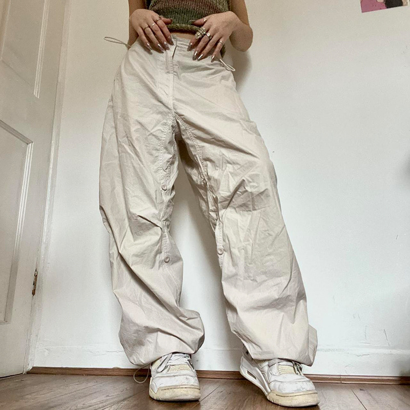 Casual Cargo Pants Loose Fit Tapered Leg Solid Color Breathable Fabric Summer Streetwear for Men Wholesale