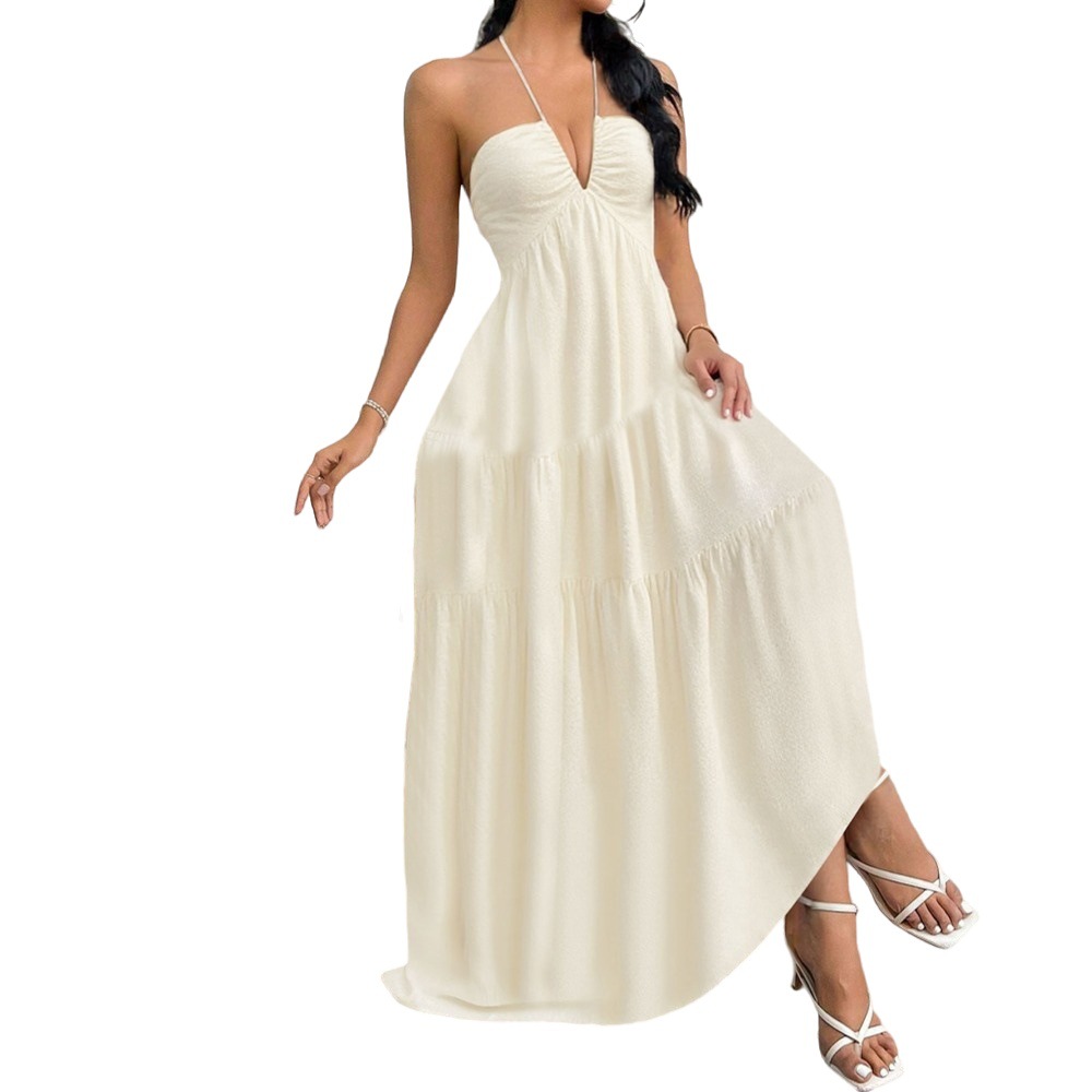 Sexy Elegant Beach Vacation Dress for Women Summer New Strap Sandal Long Dress