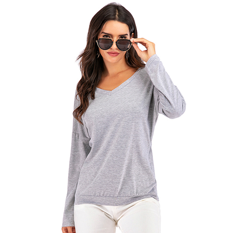 Womens Long Sleeve T Shirt Loose Fit Mid Length Comfortable Fabric Spring Casual Wear Wholesale Available