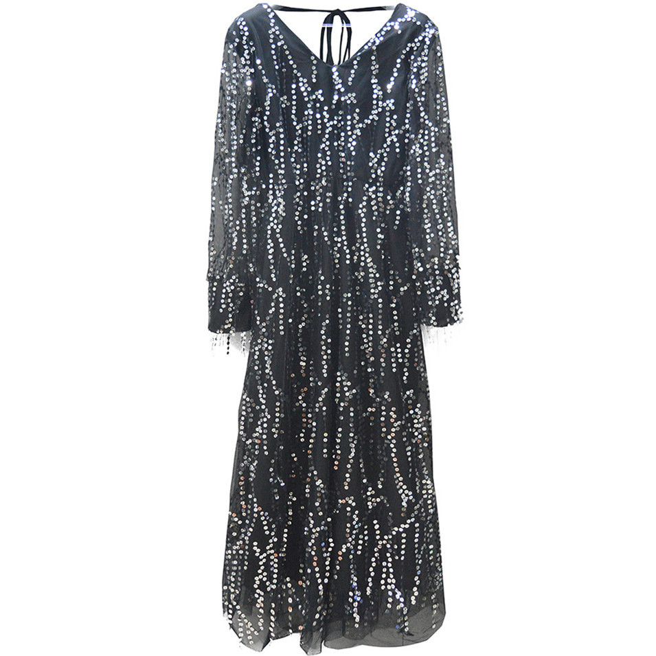 Sequin Fringe V Neck Dress Sexy Elegant Party Wear Womens Fashion Wholesale Available OEM ODM service