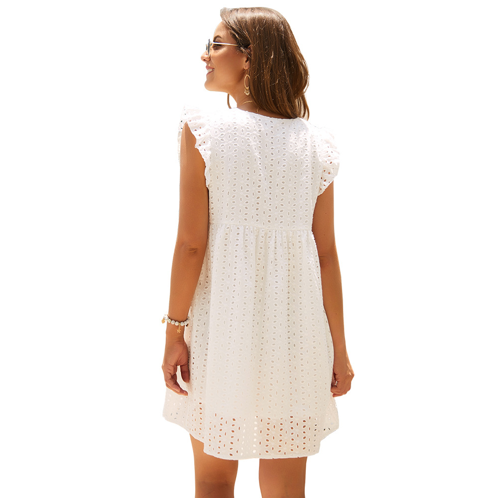 Fashion Womens Summer Dress V Neck Loose Fit Lace Detail Casual or Party Wear Wholesale Available