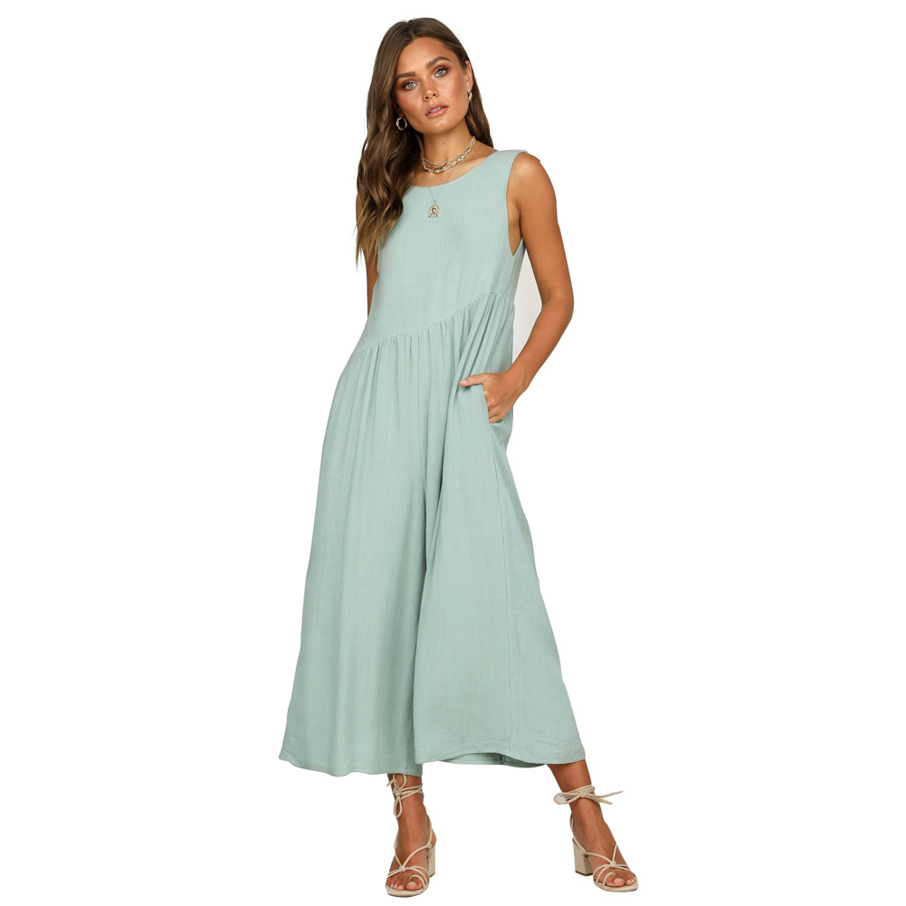 Chic Womens Solid Color Jumpsuit Elegant Design Comfortable Fit Versatile for Work or Casual Ready to Ship