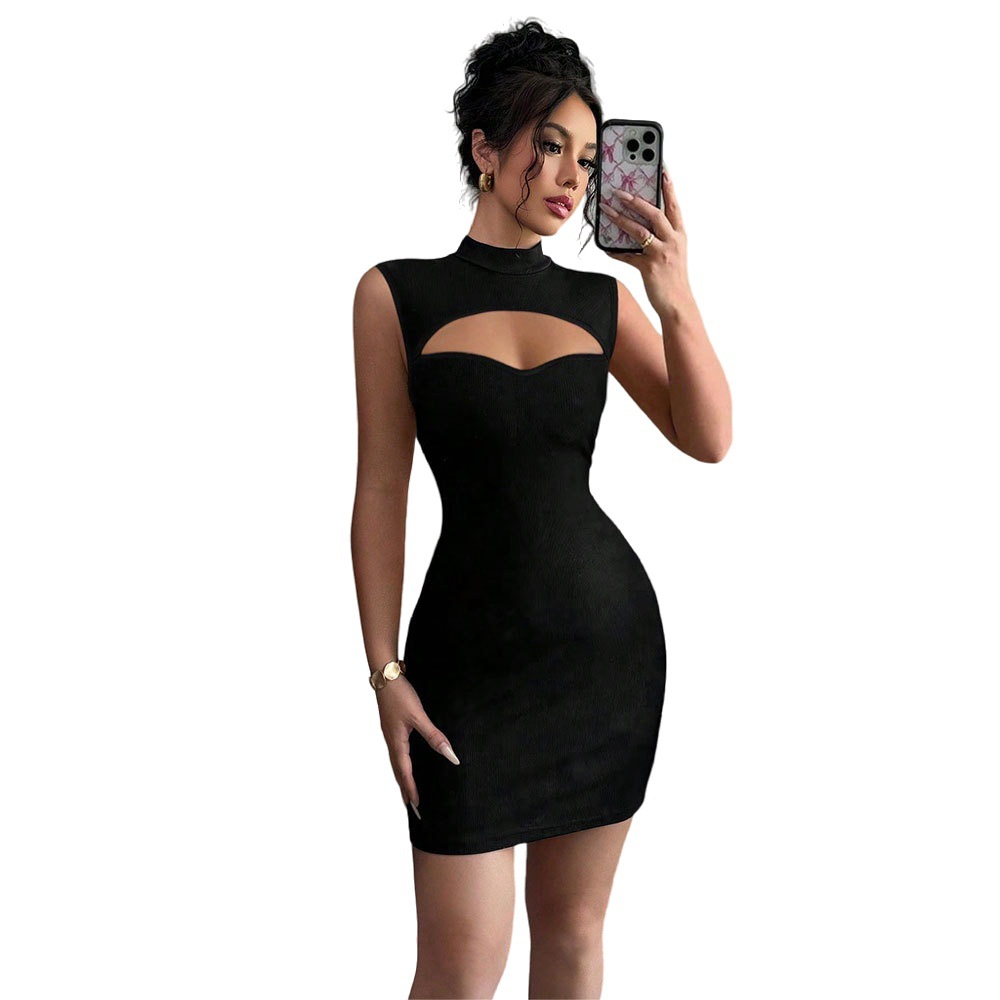 French Style Intellectual Women's Dress Summer Sweet High Waist Bodycon Mini Dress