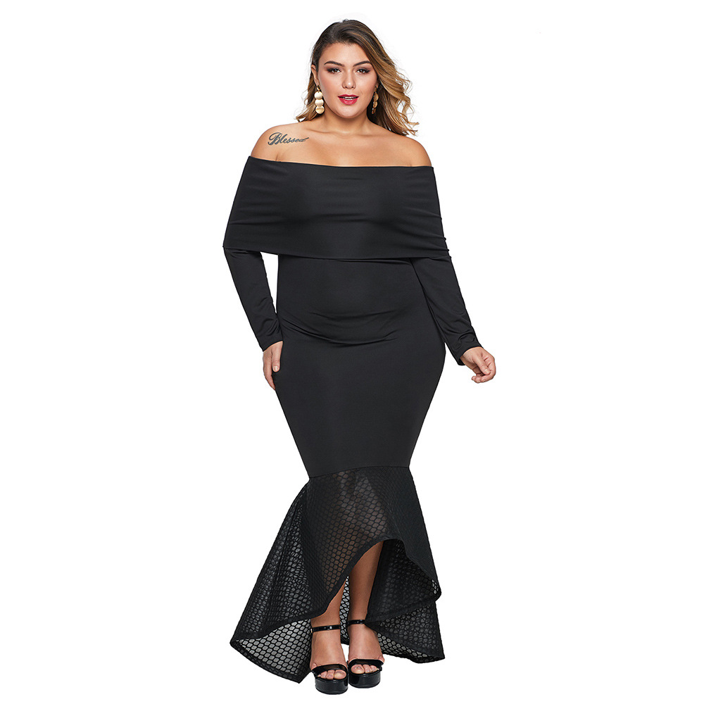 Womens Slim Fit Off Shoulder Mermaid Dress Long Sleeve Elegant Design Autumn Fashion Available for Wholesale