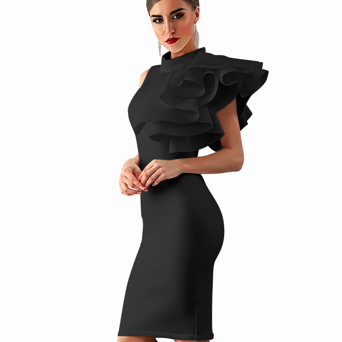 Sleeveless High Neck Bodycon Dress Elegant Party Wear Womens Fashion for Events Wholesale Available
