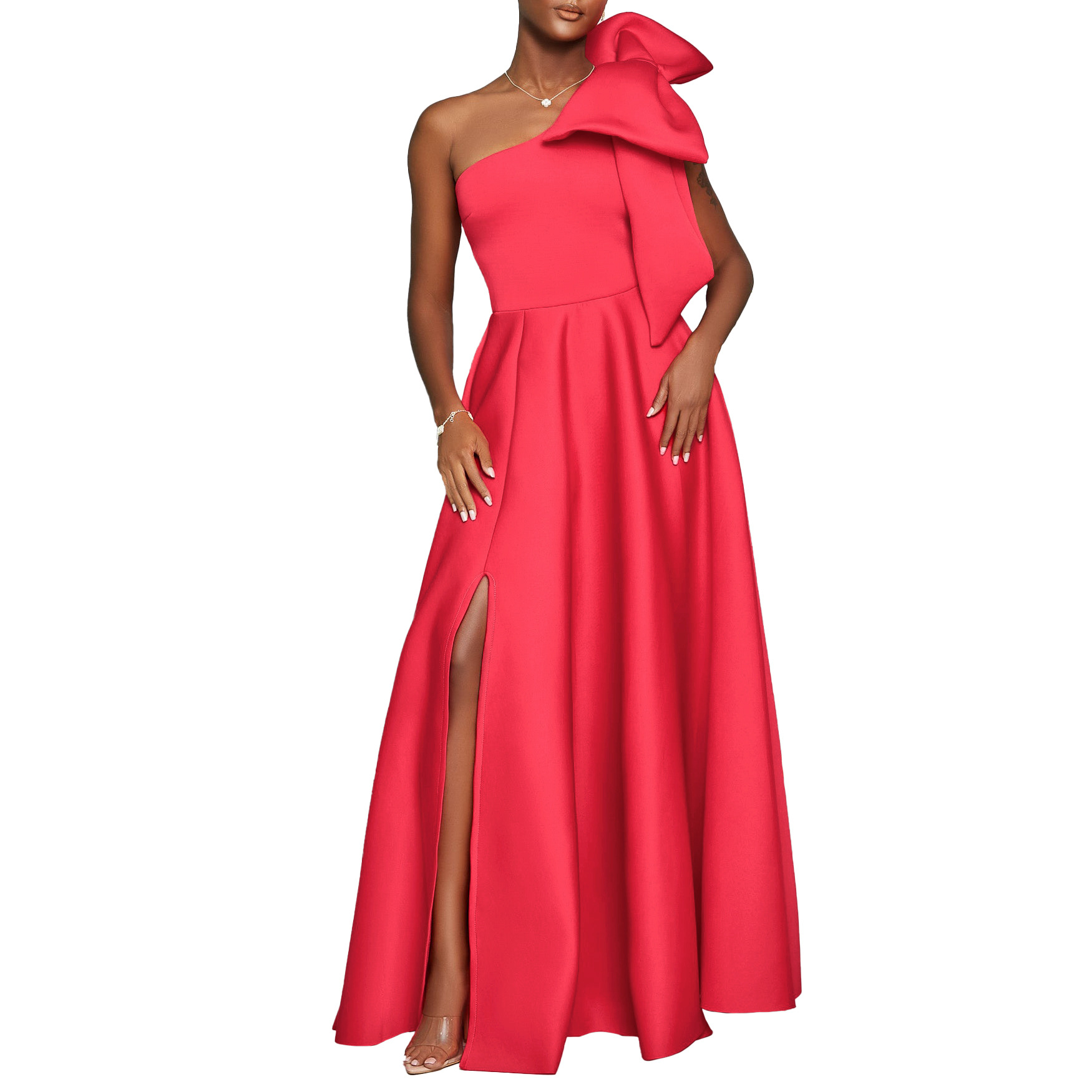 Elegant Off Shoulder Bow Tie Long Dress for Women, Sexy African Style Evening Gown, Trendy Cross Border Fashion