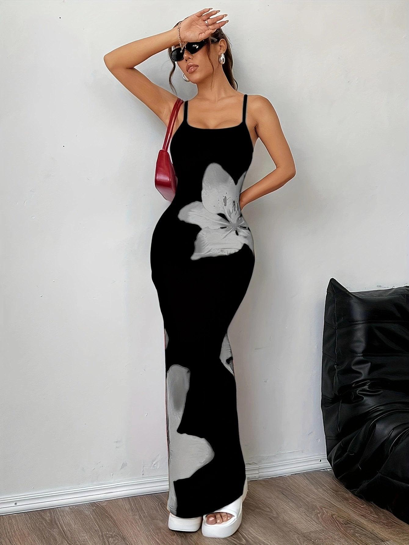 White Bodycon Maxi Dress Summer Style Sleeveless Lightweight Fabric Perfect for Casual Outings or Beach Wear