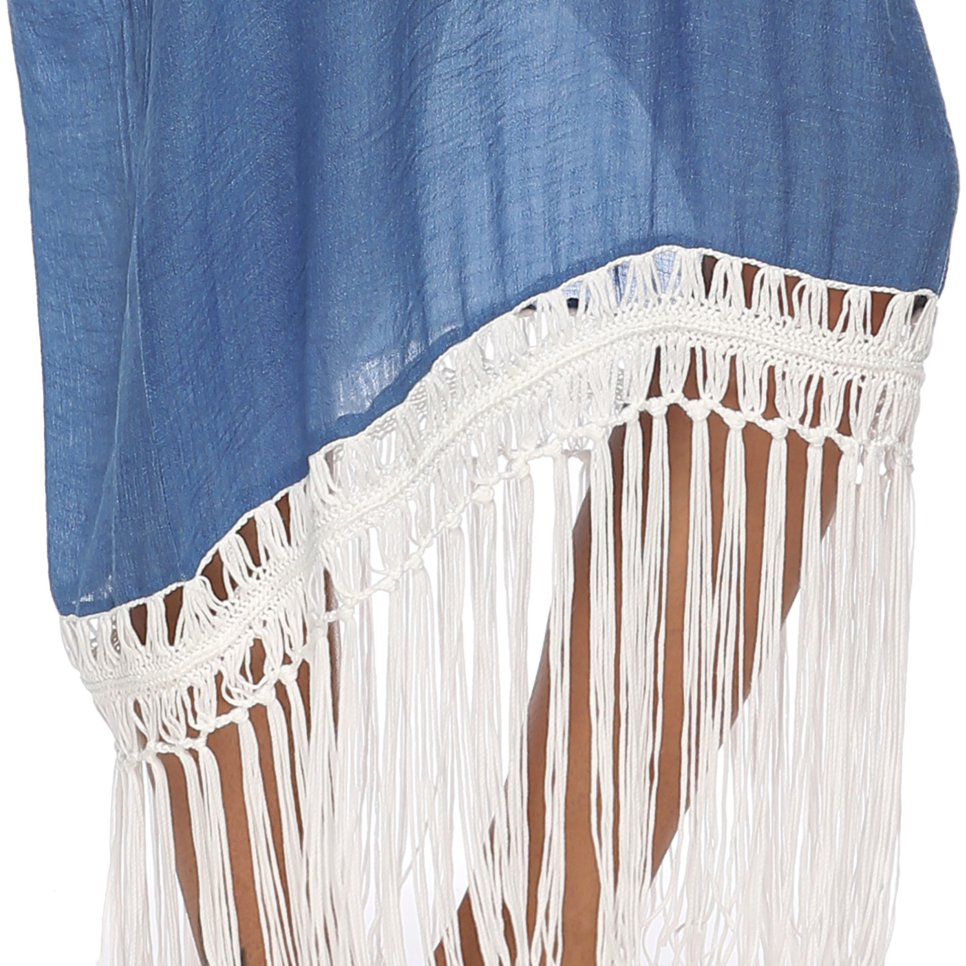 Bohemian Crochet Patchwork Maxi Dress Loose Fit Short Sleeve V Neck Tassel Detail Beachwear for Summer OEM