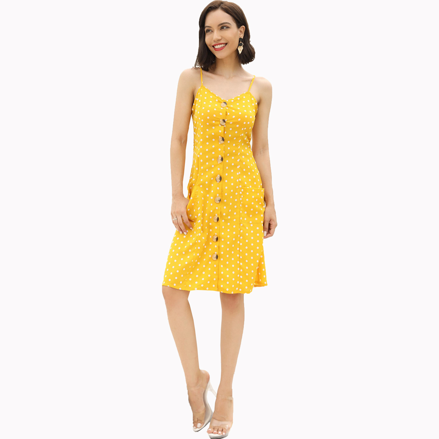 Polka Dot Slip Dress Sexy Lightweight Vacation Ready Summer Fashion for Women Wholesale Available