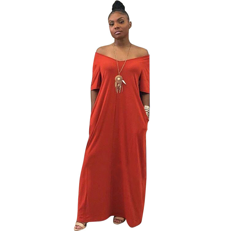 Casual Short Sleeve Pocket Dress Solid Color Relaxed Fit Comfortable Fabric Perfect for Summer Outings Wholesale