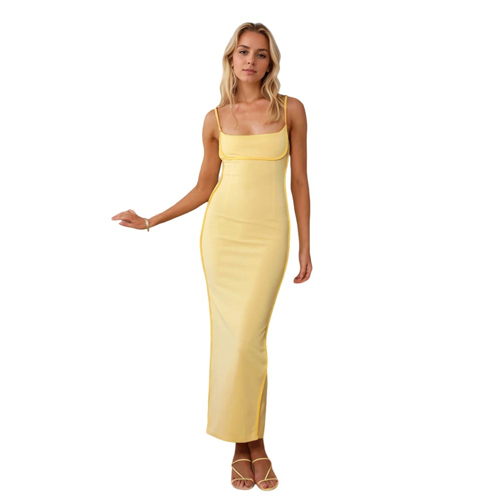 Women's Summer Casual Square-Neck Strappy Maxi Dress