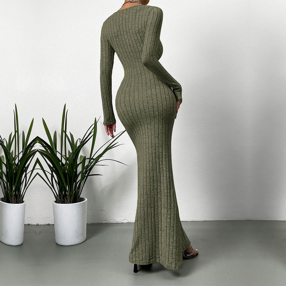 Women's Slim Fit Square-Neck Maxi Dress
