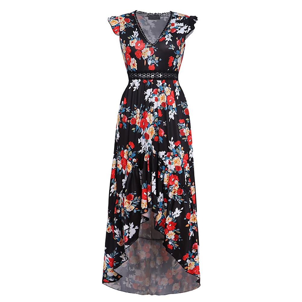 Sleeveless Floral Dress Milk Silk Fabric Fashionable Design Spring Summer Style Wholesale Available
