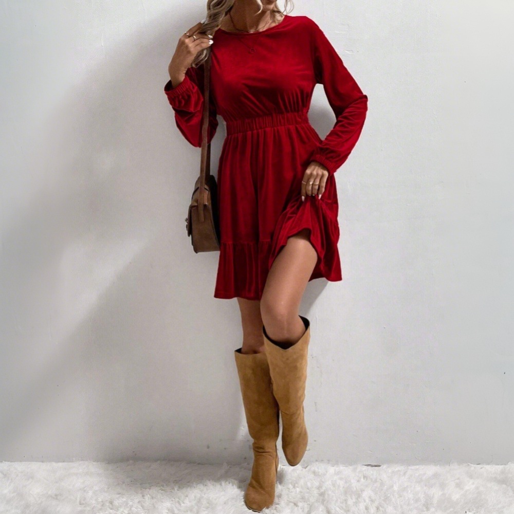 Women's Long-Sleeve Maxi Midi Dress