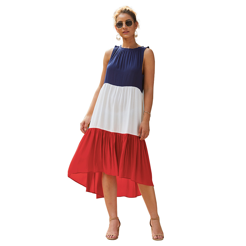Summer Womens Color Block Dress Stylish Design Multiple Colors Comfortable Fit Perfect for Casual Outings