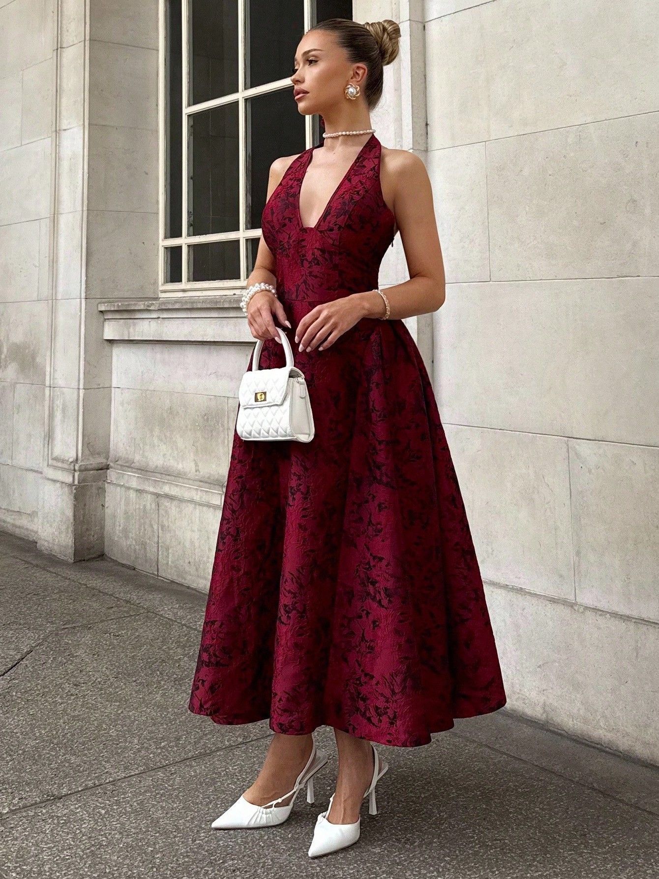 Di Yun European and American Elegant Evening Dress with Neck Hanging, Waist Waist, Long Dress, Women's Wear, Spring Summer Indep