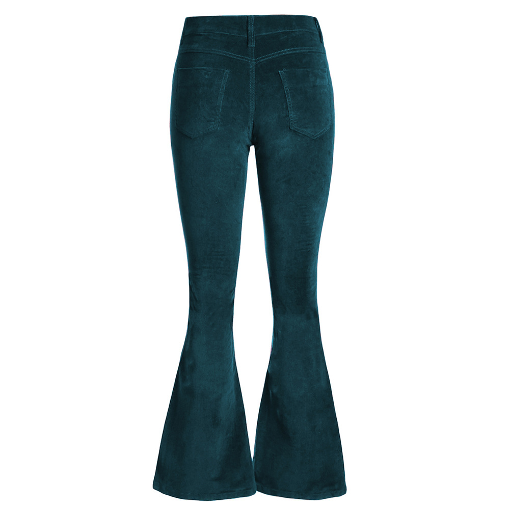 Womens High Waisted Velvet Wide Leg Pants Spring Casual Flattering Fit Slightly Flared Wholesale Available