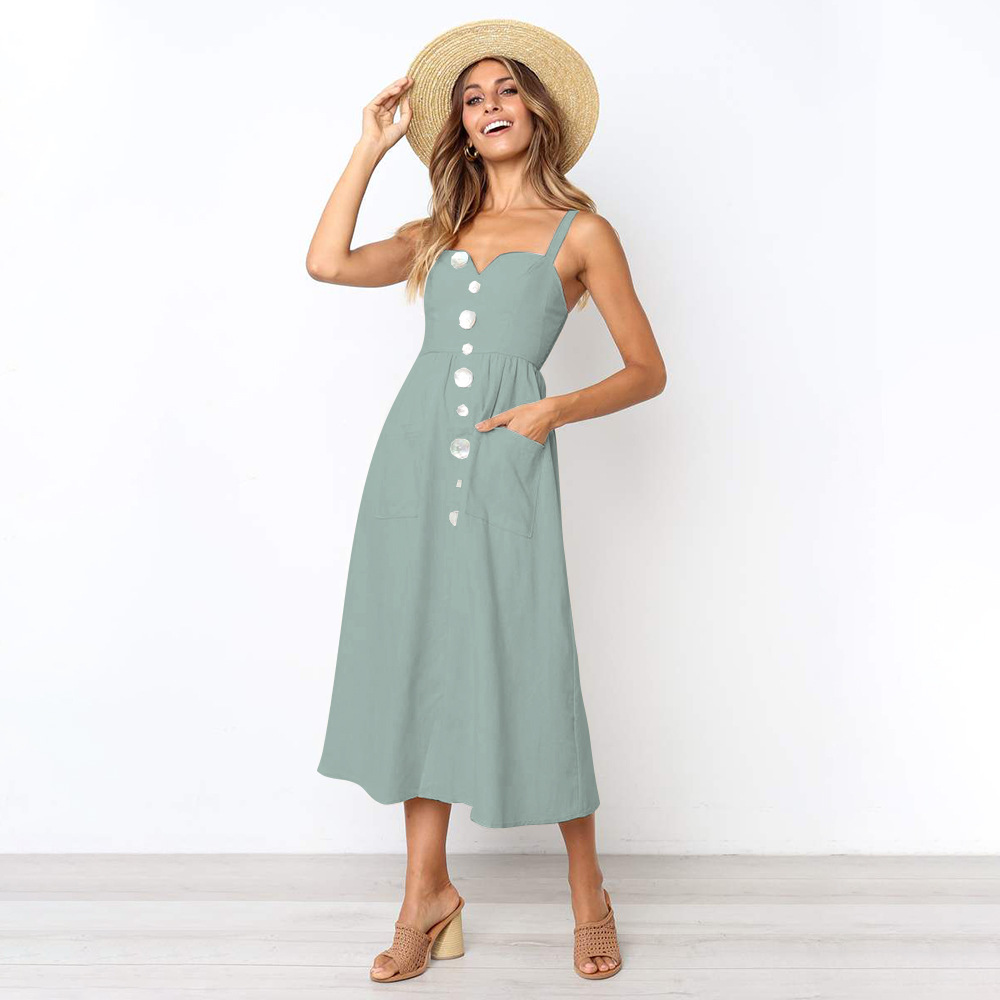 Loose Fit Pocketed Cami Dress Available in 5 Colors Perfect for Spring and Summer Wholesale Supply