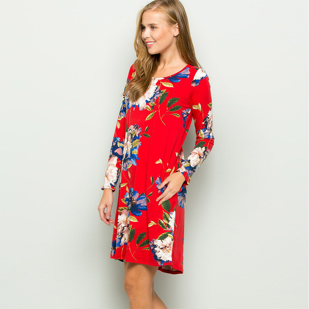 Floral Print Mini Dress Womens Spring Summer Fashion Casual Style for Everyday Wear Wholesale Available