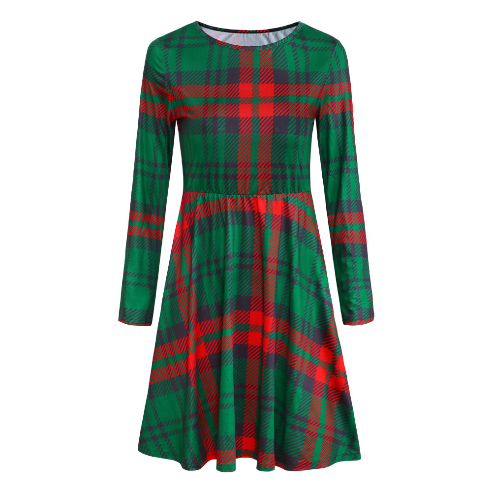 Womens Long Sleeve Printed Dress Autumn Winter Collection Christmas Theme Stylish Design Wholesale Available