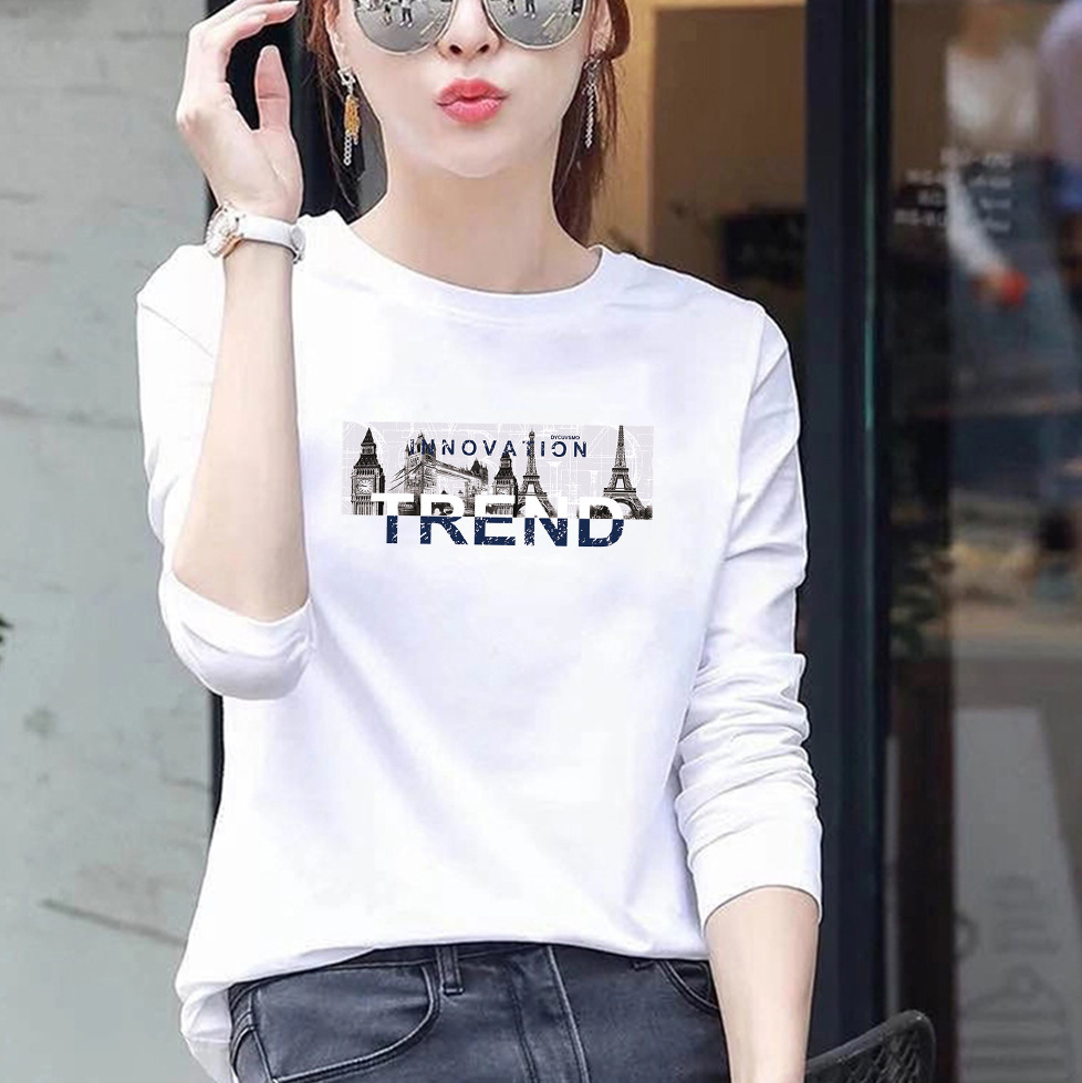 Womens Loose Fit Round Neck Long Sleeve T Shirt 95 Cotton Floral Print Plus Size Casual Spring Wear Wholesale